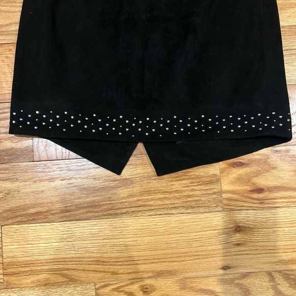 Intermix Black Suede Skirt with Silver Studs - Picture 8 of 10